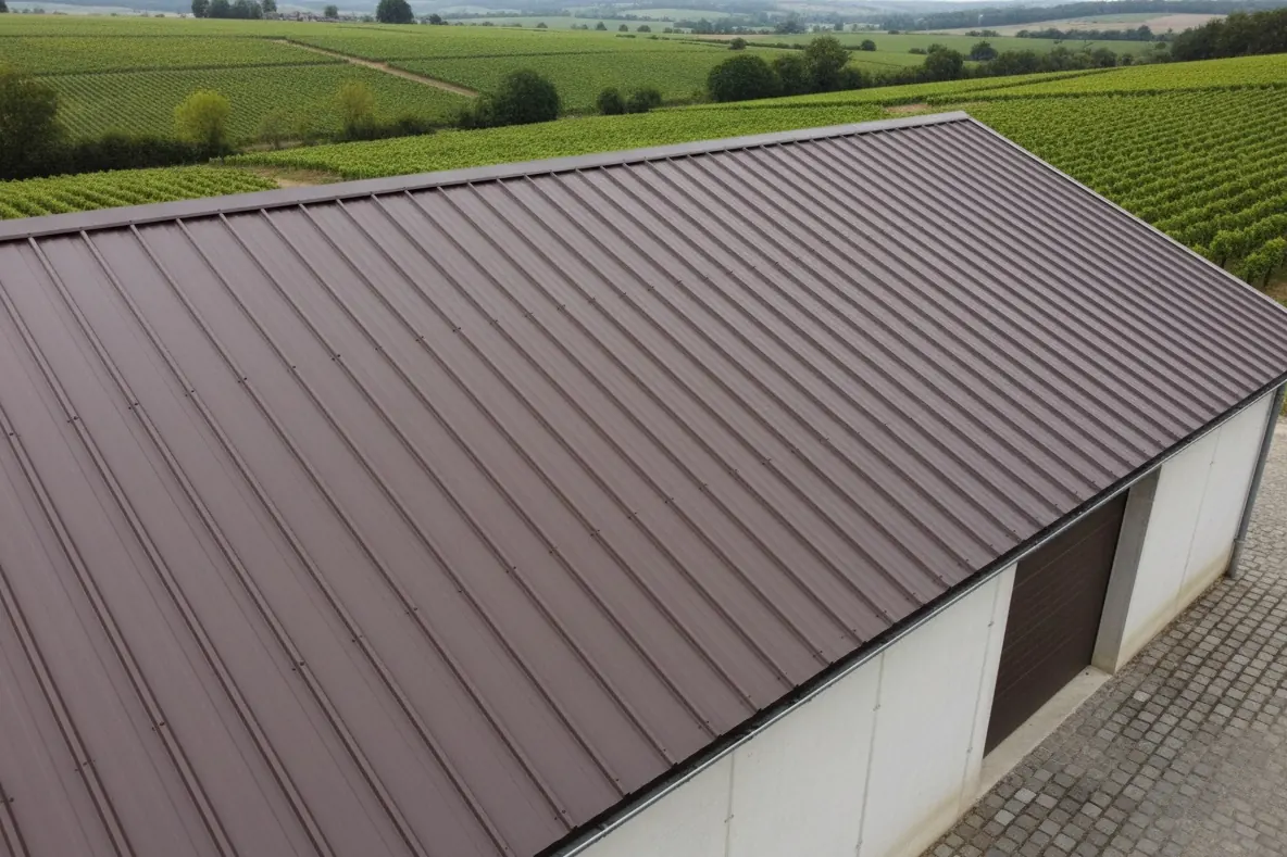 Cuverie du vignoble de Clisson, toute la couverture bac acier brun foncé neuve